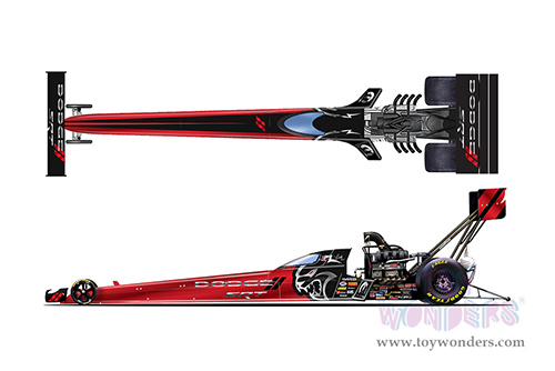 Auto World - Dodge Charger SRT Hellcat - Leah Pruett NHRA &reg; Top Fuel Dragster - 70th Anniversary NHRA Championship Drag Racing (2021, 1/24 scale diecast model car, Dark Red Metallic) AWN003