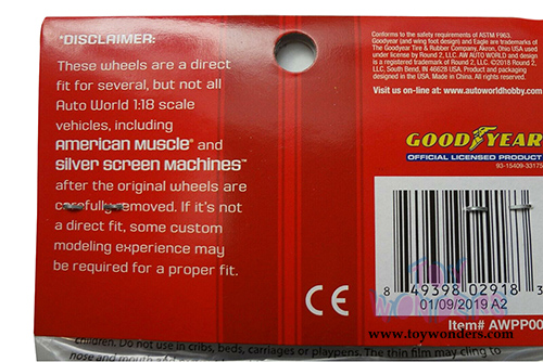 Auto World - Modern 5 Spoke Wheel Pack (1/18 scale) AWPP003/12