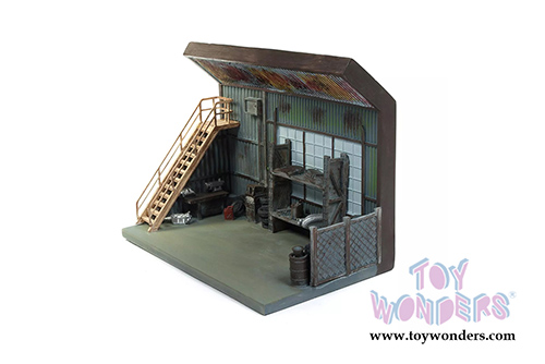 Auto World Silver Screen Machines - Diorama Christine's Plymouth Fury car with "Darnell's Garage" Scenic Display (1958, 1/64 scale diecast model car, Red) AWSD001/12