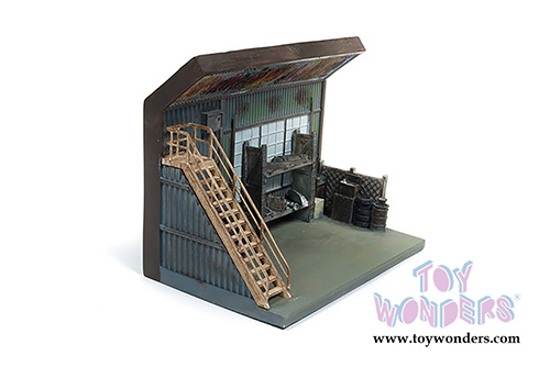 Auto World Silver Screen Machines - Diorama Christine's Plymouth Fury car with "Darnell's Garage" Scenic Display (1958, 1/64 scale diecast model car, Red) AWSD001/12