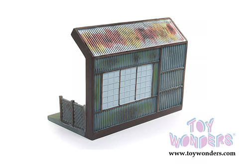 Auto World Silver Screen Machines - Diorama Christine's Plymouth Fury car with "Darnell's Garage" Scenic Display (1958, 1/64 scale diecast model car, Red) AWSD001/12