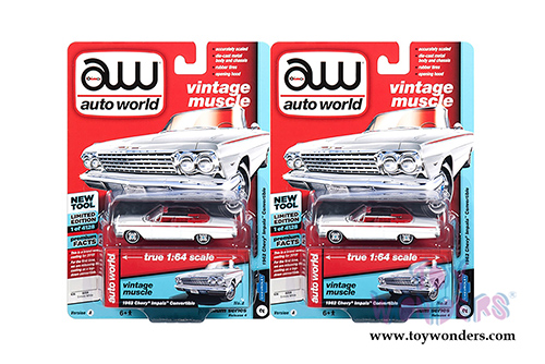 Auto World Premium - 2018 Release 4 | Chevrolet&reg; Impala&trade; Convertible (1962,1/64 scale diecast model car, White) AWSP014/24A