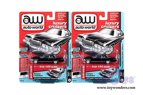 Auto World Premium - 2018 Release 4 | Cadillac&reg; Coupe DeVille&trade; D’Elegance (1976,1/64 scale diecast model car, Black) AWSP017/24A