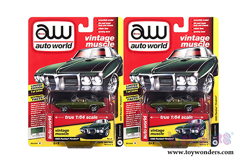 Auto World Premium - 2018 Release 4 | Pontiac&reg; Firebird&reg; (1969,1/64 scale diecast model car, Verdoro Green/Black) AWSP018/24B