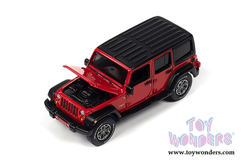 Auto World Sport Utility - Jeep&reg; Wrangler Unlimited Sahara (2018,1/64 scale diecast model car, Firecracker Red w/Black Flat Roof) AWSP036/24A