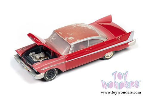 Auto World Silver Screen Machines - Christine Plymouth Fury Hardtop Partially Restored (1958, 1/64 scale diecast model car, Red) AWSP039/24