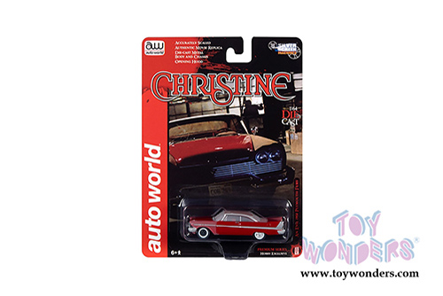 Auto World Silver Screen Machines - Christine Plymouth Fury Hardtop Partially Restored (1958, 1/64 scale diecast model car, Red) AWSP039/24