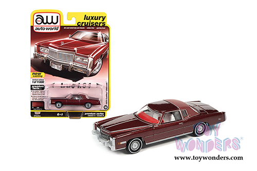 Auto World - Luxury Cruisers | Cadillac&reg; Eldorado Hardtop (1975, 1/64 scale diecast model car, Cerise Firemist Red) AWSP058/24B