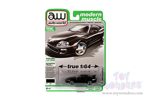 Auto World Premium - 2021 Release 3 | Toyota Supra (1994, 1/64 scale diecast model car, Gloss Black) AWSP075/24A