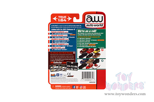 Auto World Premium - 2021 Release 4 | Chevrolet&reg; Silverado 10 Fleetside "Muscle Truck" (1984, 1/64 scale diecast model car, Red Orange with Gloss Black) AWSP081/24B