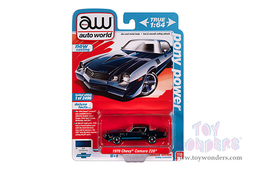 Auto World Deluxe - Chevrolet® Camaro Z28® "Pony Power" (1979, 1/64 scale diecast model car, Dark Blue Metallic) AWSP155/24