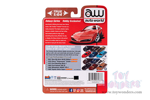 Auto World Deluxe - Pontiac® Firebird® Formula "Pony Power" (1991, 1/64 scale diecast model car, Bright Red) AWSP156/24