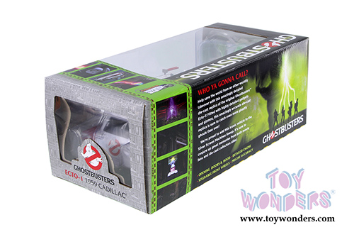 Auto World Silver Screen Machines - Ghostbuster Cadillac Ambulance Ecto-1 (1959, 1/18 scale diecast model car, White) AWSS118