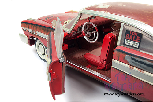 Auto World Silver Screen Machines - Christine Plymouth Fury Dirty Version Hardtop (1958, 1/18 scale diecast model car, Red) AWSS119