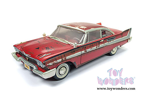 Auto World Silver Screen Machines - Christine Plymouth Fury Dirty Version Hardtop (1958, 1/18 scale diecast model car, Red) AWSS119