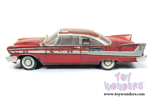 Auto World Silver Screen Machines - Christine Plymouth Fury Dirty Version Hardtop (1958, 1/18 scale diecast model car, Red) AWSS119