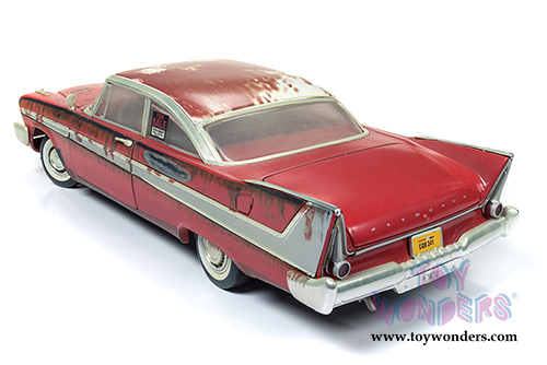Auto World Silver Screen Machines - Christine Plymouth Fury Dirty Version Hardtop (1958, 1/18 scale diecast model car, Red) AWSS119