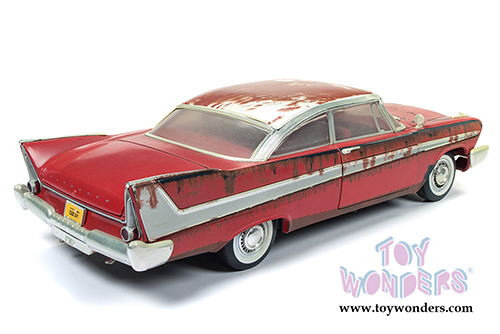 Auto World Silver Screen Machines - Christine Plymouth Fury Dirty Version Hardtop (1958, 1/18 scale diecast model car, Red) AWSS119