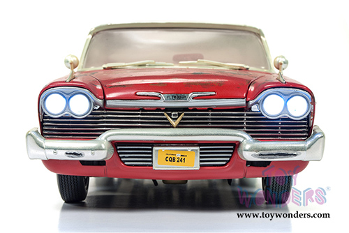 Auto World Silver Screen Machines - Christine Plymouth Fury Dirty Version Hardtop (1958, 1/18 scale diecast model car, Red) AWSS119