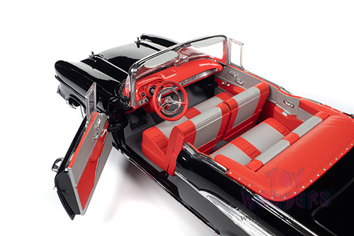 Auto World Silver Screen Machines | James Bond 007 Chevrolet&reg; Bel Air&reg; Convertible - Dr. No (1962) Movie "60 Years of Bond" Series (1957, 1/18 scale diecast model car, Onyx Black) AWSS134