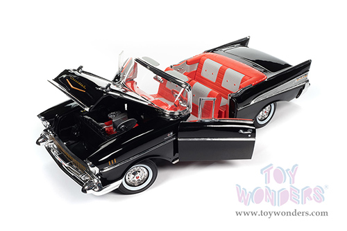 Auto World Silver Screen Machines | James Bond 007 Chevrolet&reg; Bel Air&reg; Convertible - Dr. No (1962) Movie "60 Years of Bond" Series (1957, 1/18 scale diecast model car, Onyx Black) AWSS134