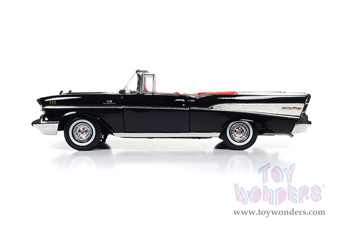 Auto World Silver Screen Machines | James Bond 007 Chevrolet&reg; Bel Air&reg; Convertible - Dr. No (1962) Movie "60 Years of Bond" Series (1957, 1/18 scale diecast model car, Onyx Black) AWSS134