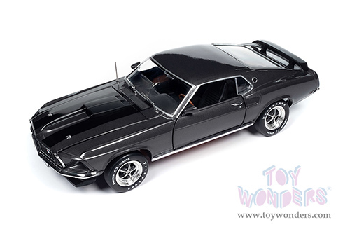 Auto World Silver Screen Machines | Ford Mustang John Wick (1969, 1/18 scale diecast model car, Hitman Gray/Black stripes) AWSS145