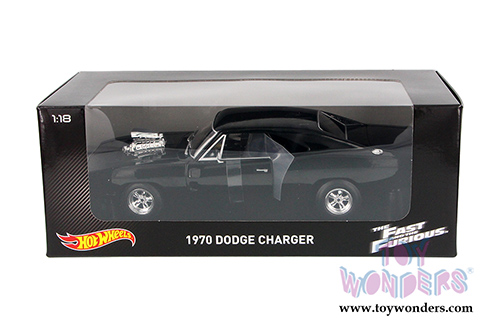 Mattel Hot Wheels - The Fast & the Furious Dodge Charger Hard Top (1970, 1/18 scale diecast model car, Black) CMC97