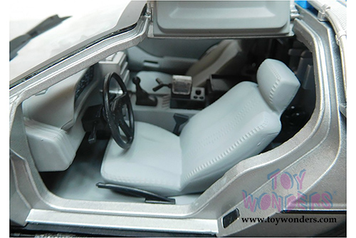 Mattel Hot Wheels - Back to The Future Time Machine w/ Opening Mr. Fusion & Extras (1/18 scale diecast model car, Gray) CMC98