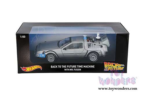 Mattel Hot Wheels - Back to The Future Time Machine w/ Opening Mr. Fusion & Extras (1/18 scale diecast model car, Gray) CMC98