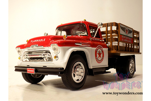 Auto World - Texaco® Oil Chevrolet® Stake Bed Truck (1957, 1/25 scale diecast model car, White/Red) CP7505