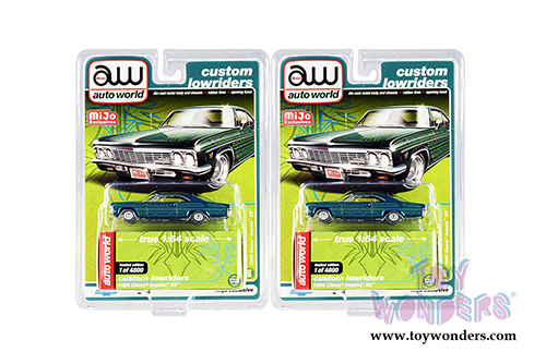Auto World/Mijo Exclusives - Custom Lowriders Chevrolet&reg; Impala SS Hardtop (1966, 1/64 scale diecast model car, Blue) CP7740