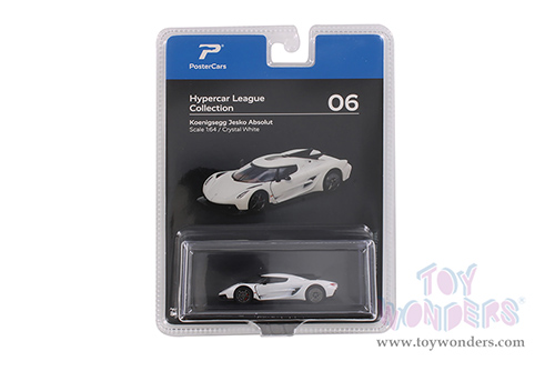 Kinsmart - PosterCars Hypercar League Collection | Koenigsegg Jesko Absolute (1/64 Scale diecast model car, Crystal White) H06B