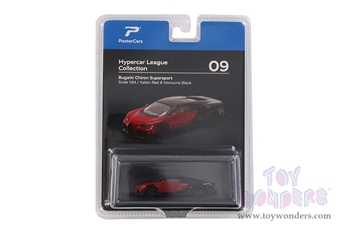 H09B Kinsmart PosterCars Hypercar League Bugatti Chiron Supersport Diecast Model Car