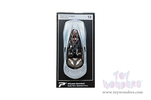 Kinsmart - PosterCars Hypercar League Collection | McLaren Speedtail (1/64 Scale diecast model car, Speedtail Silver) H13