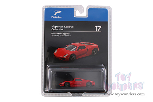 H17B Kinsmart PosterCars Hypercar League Collection Porsche 918 Spyder Diecast Model Car