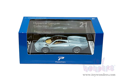 Kinsmart - PosterCars Hypercar League Collection | Pagani Huayra Codalunga (1/64 Scale diecast model car, Azzurro Sardegna) H21