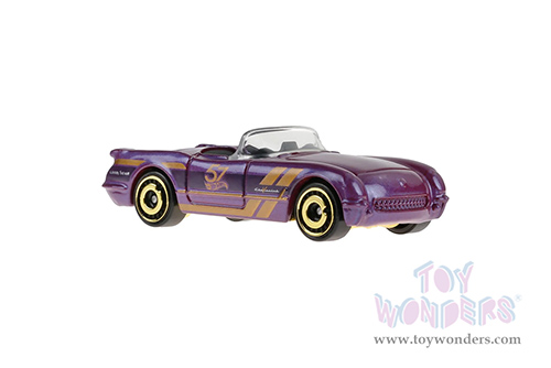 Mattel Hot Wheels - Pearl  & Chrome Assorted - 57th Anniversary Series (3" diecast model car, Purple/Gold) HDH54956G