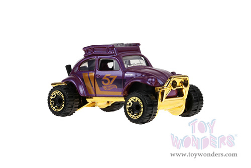 Mattel Hot Wheels - Pearl  & Chrome Assorted - 57th Anniversary Series (3" diecast model car, Purple/Gold) HDH54956G