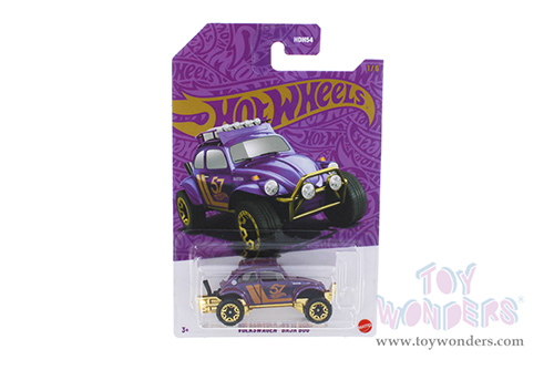 Mattel Hot Wheels - Pearl  & Chrome Assorted - 57th Anniversary Series (3" diecast model car, Purple/Gold) HDH54956G