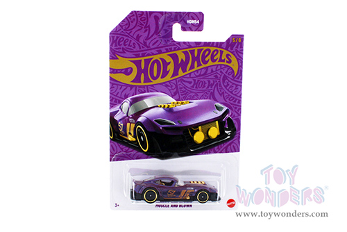 Mattel Hot Wheels - Pearl  & Chrome Assorted - 57th Anniversary Series (3" diecast model car, Purple/Gold) HDH54956G