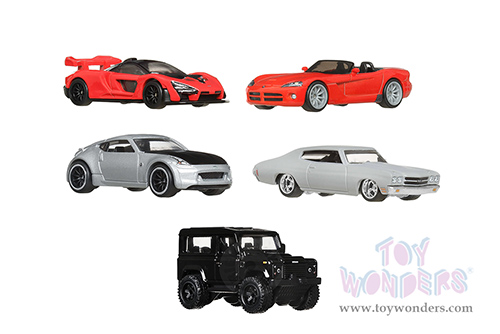 Mattel Hot Wheels Premium - Fast  & Furious Assorted (3" scale diecast model car, Asstd.) HNW46956J