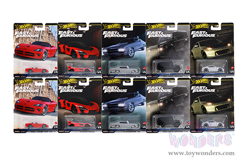 Mattel Hot Wheels Premium - Fast  & Furious Assorted (3" scale diecast model car, Asstd.) HNW46956J