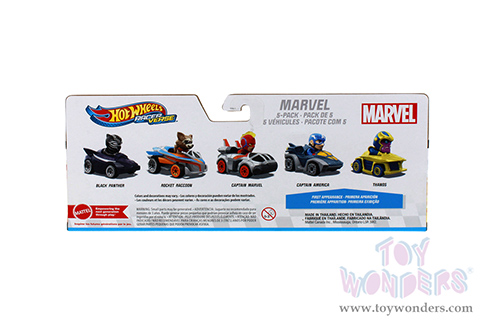 Mattel Hot Wheels - Racer Verse™ Marvel 5-Pack Character Car (2.25" diecast model car, Asstd.) HPN409564