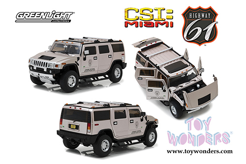 Greenlight Highway 61 - Horatio's 2003 Hummer H2 CSI Miami TV Series (1/18 scale diecast model car, Beige) HWY18006