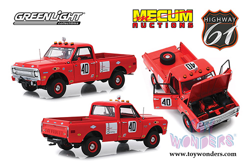 Greenlight Highway 61 - Mecum Auctions | Chevrolet&reg; C10 Baja 1000 #40 Pickup Truck (1969, 1/18 scale diecast model car, Red) HWY18007