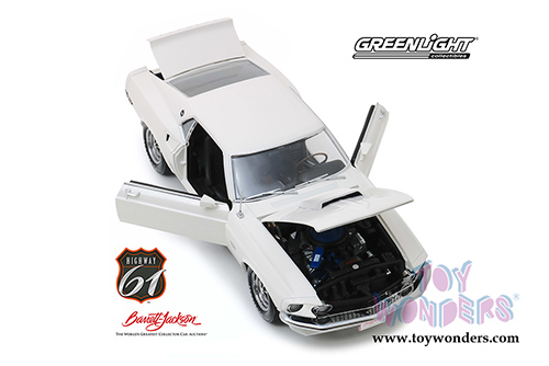 Greenlight Highway 61 - 1969 Ford Mustang BOSS 429 (Lot #1410) Barrett-Jackson Scottsdale 2018 (1969, 1/18 scale diecast model car, Wimbledon White) HWY18018