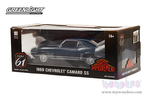 Greenlight Highway 61 - Chevrolet&reg; Camaro SS - Home Improvement TV series (1969, 1/18 scale diecast model car, Dark Blue with Black stripes) HWY18039