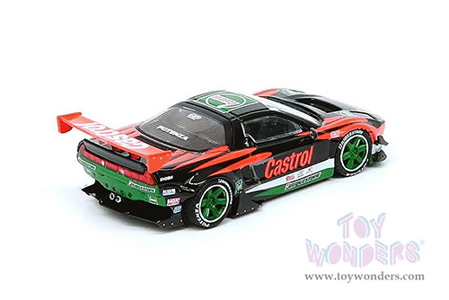 Inno Models - Honda NSX (NA1) Rocket Bunny V2 Aero CASTROL Concept Livery (1/64 scale diecast model car, Black/Orange/Green) IN64NSXP-CAS