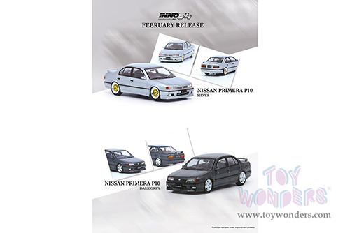 Inno Models - Nissan Primera P10 (1/64 scale diecast model car, Gun Metal Grey) IN64P10-GMG